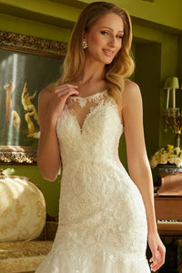 Sleeveless Illusion Mermaid Wedding Gown Wedding Dress Luxurious Weddings