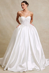 Sweetheart Lace Top A-Line Wedding Gown Wedding Dress Luxurious Weddings