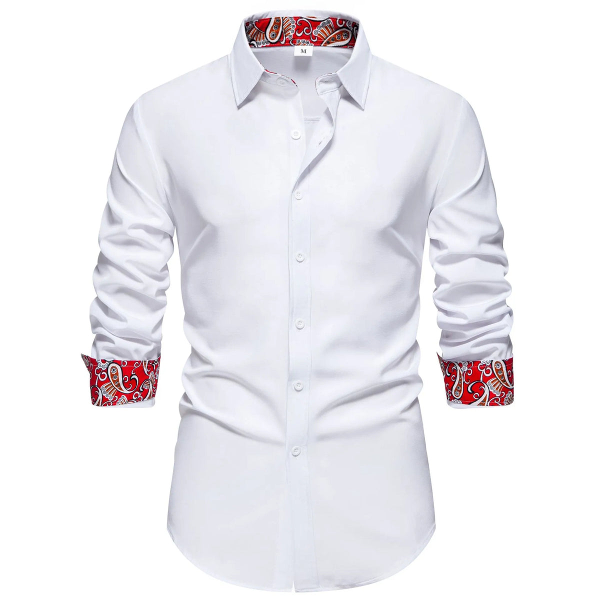 Men's Casual Button-Down Shirt with Cuff Detail mens shirt Luxurious Weddings