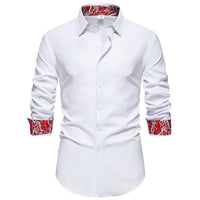 Men's Casual Button-Down Shirt with Cuff Detail mens shirt Luxurious Weddings