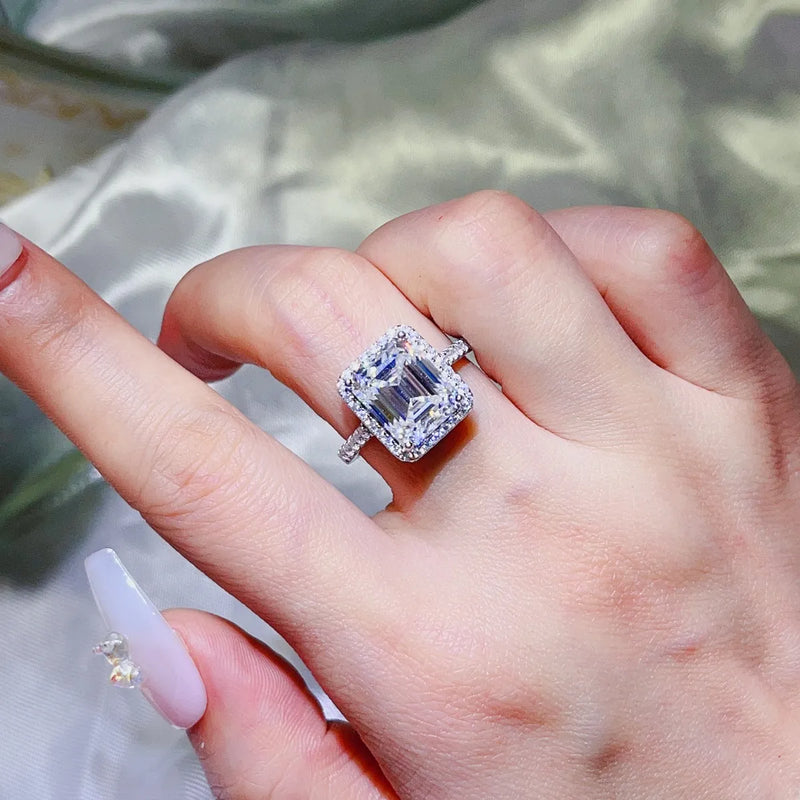 5 Carat Moissanite 925 Sterling Silver Ring Rings Luxurious Weddings