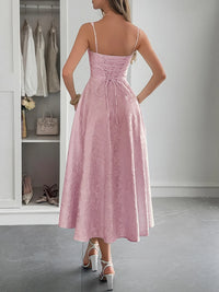 Lace-Up Sleeveless Midi Dress Luxurious Weddings