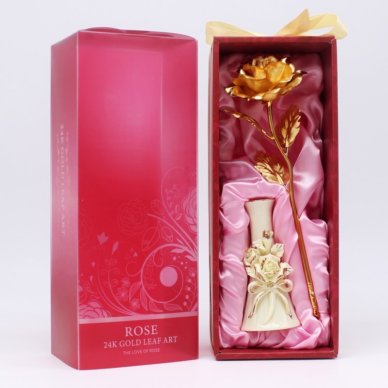 24K Gold Foil Rose Creative Mother's Day Day Gift 0 Luxurious Weddings