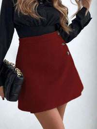 Buttoned Mini Skirt Skirt Suit Luxurious Weddings