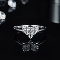 Moissanite 925 Sterling Silver Heart Ring Rings Luxurious Weddings