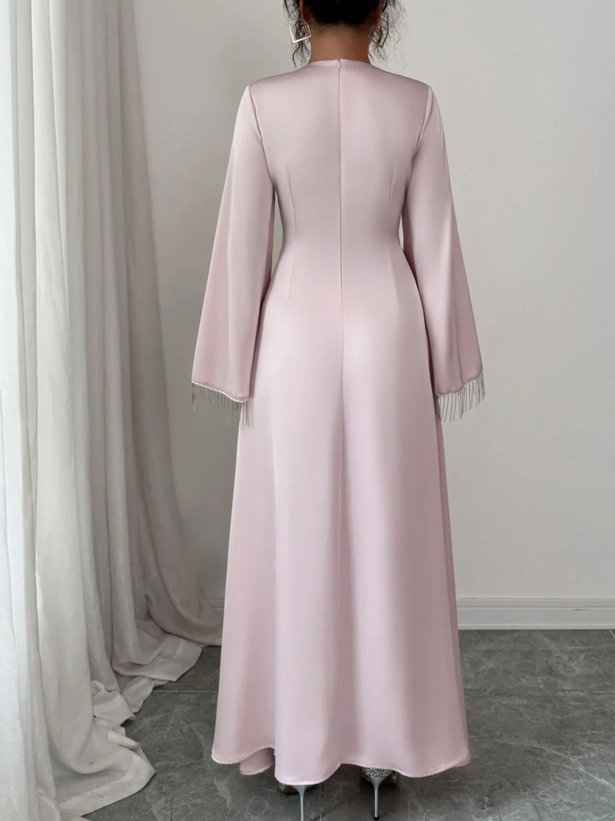 Fringe Long Sleeve Bodycon Maxi Dress Mother of the Bride Dresses Luxurious Weddings