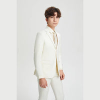 Stacy Adams Boys Suit 5-Piece Set | Ivory Suits Luxurious Weddings