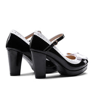 Lolita bow single shoes high heels 0