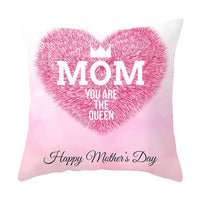 a pink heart shaped pillow with the words happy mother's day on it