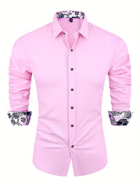 Men's Long Sleeve Tuxedo Shirt for Spring & Autumn Luxurious Weddings