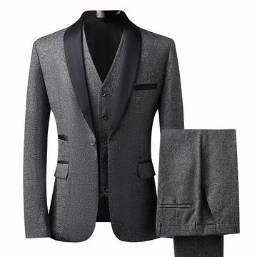 Grooms Suit Set Men's 3Pc Slim Mens Tuxedo Luxurious Weddings