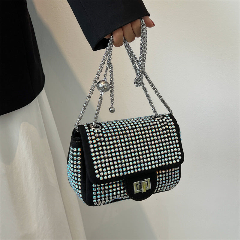 Diamond Chain Bag with Inlaid Diamonds