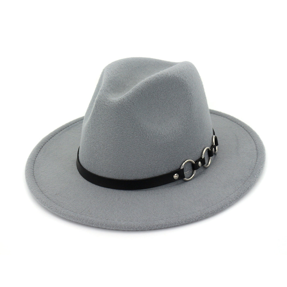 60cm Woolen Fedora Hat | Light Grey