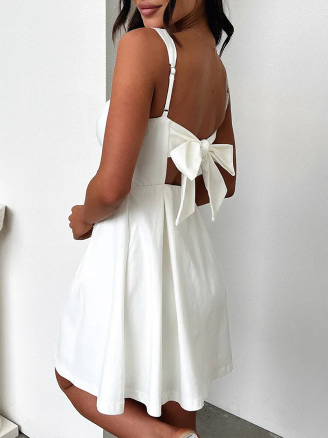 Devine Bow Back Square Neck Mini Dress Mini dress Luxurious Weddings