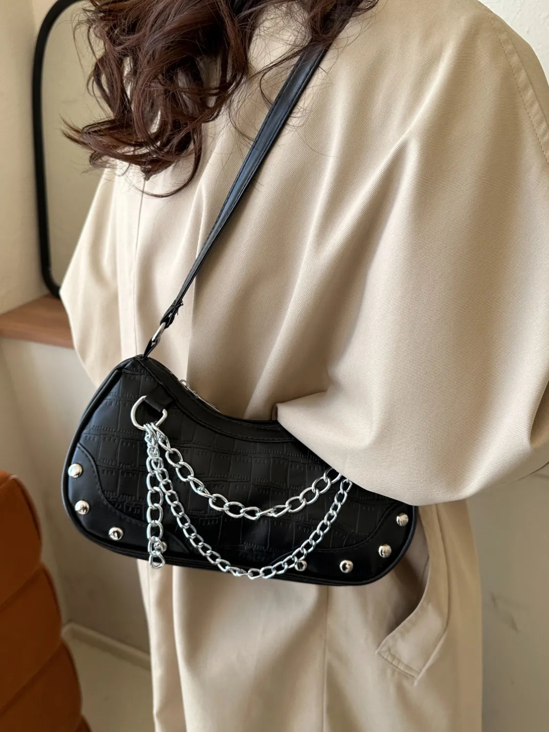 Chain PU Leather Shoulder Bag Handbags Luxurious Weddings
