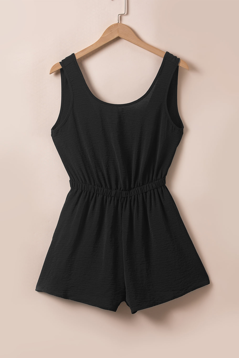 Black Knotted Backless Elastic Waist Sleeveless Romper Bottoms/Jumpsuits & Rompers Luxurious Weddings