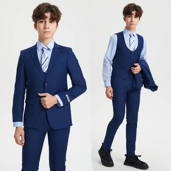 Stacy Adams Boys Suit 5-Piece Set | Indigo Suits Luxurious Weddings