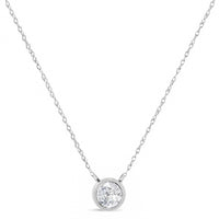 10K White Gold 1/10ct Solitaire Diamond Pendant Necklace Jewellery Luxurious Weddings