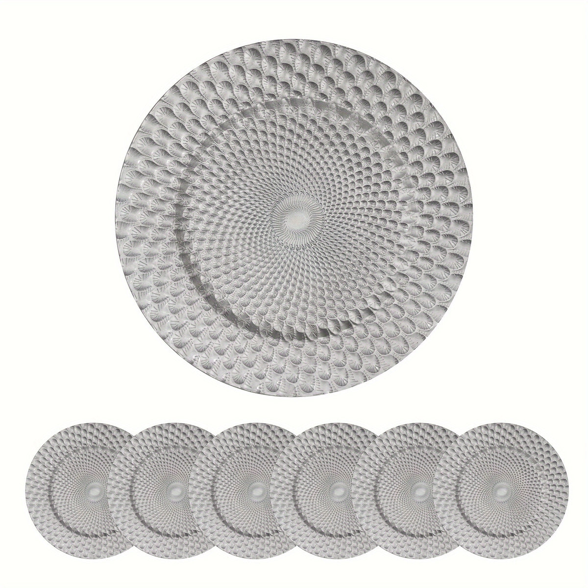 Elegant 40pcs 13\" Silvery Charger Plates Set Tableware Luxurious Weddings