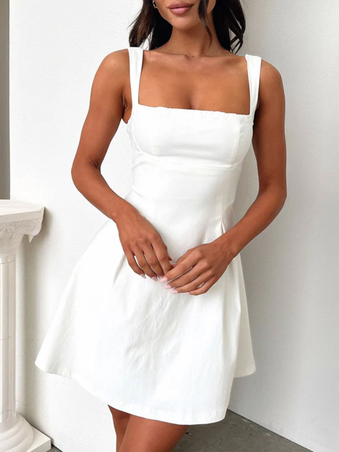 Devine Bow Back Square Neck Mini Dress Mini dress Luxurious Weddings