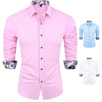 Men's Long Sleeve Tuxedo Shirt for Spring & Autumn Luxurious Weddings