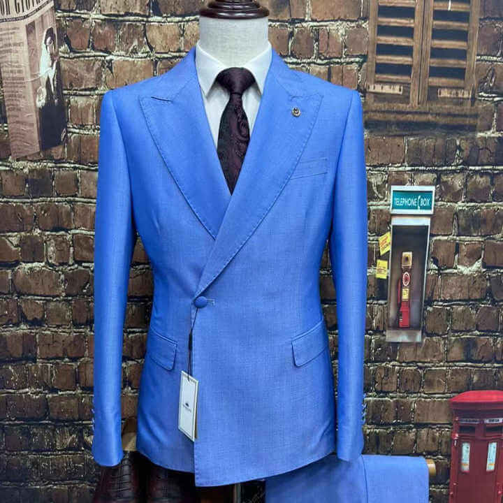 2pc Custom Men's Business Suit | Blue Mens Suits Luxurious Weddings