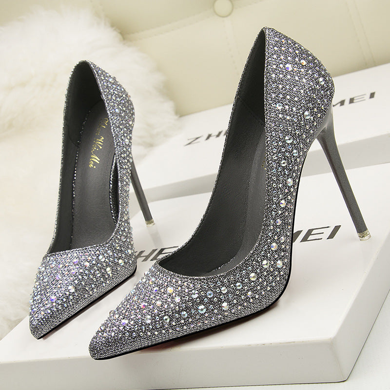 Sweet and delicate elegant Rhinestone stiletto heels Rhinestone Heels