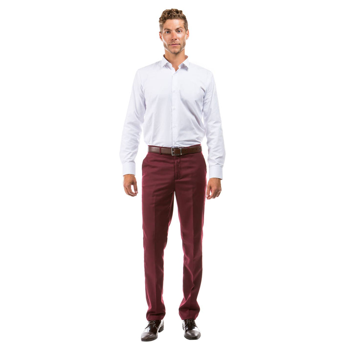 Men's Trousers/ Formal Dress Pants Slim Fit Unhemmed, Burgandy Men's Formal Pants Luxurious Weddings