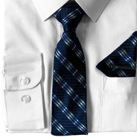 White Boys Dress Shirt, Blue Patterned Tie