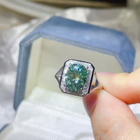 3 Carat Moissanite Engagement Square Ring Luxurious Weddings
