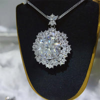 10 Carat Moissanite 925 Sterling Silver Necklace Necklace Luxurious Weddings