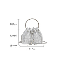 Classic rhinestone bag women's evening bag high-end tassel bag handbag textured full diamond crossbody portable bucket bag Handbags Luxurious Weddings