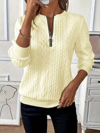 Texture Half Zip Long Sleeve Sweatshirt sweater Luxurious Weddings