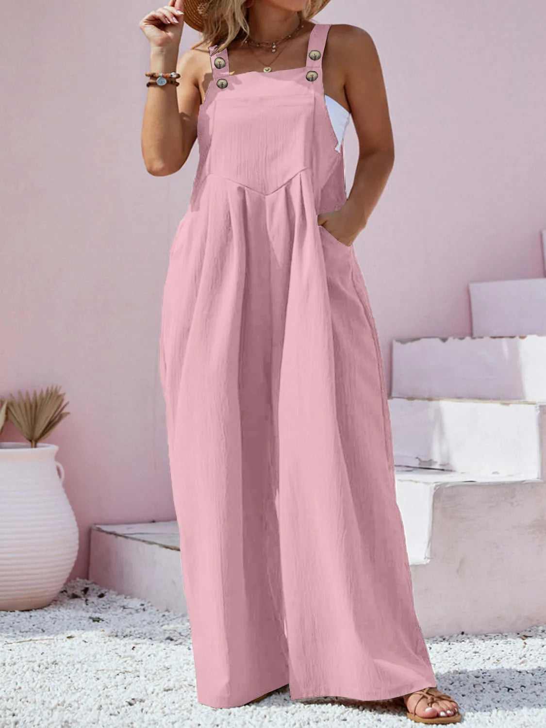Plus Size Square Neck Wide Leg Overalls Plus size Luxurious Weddings