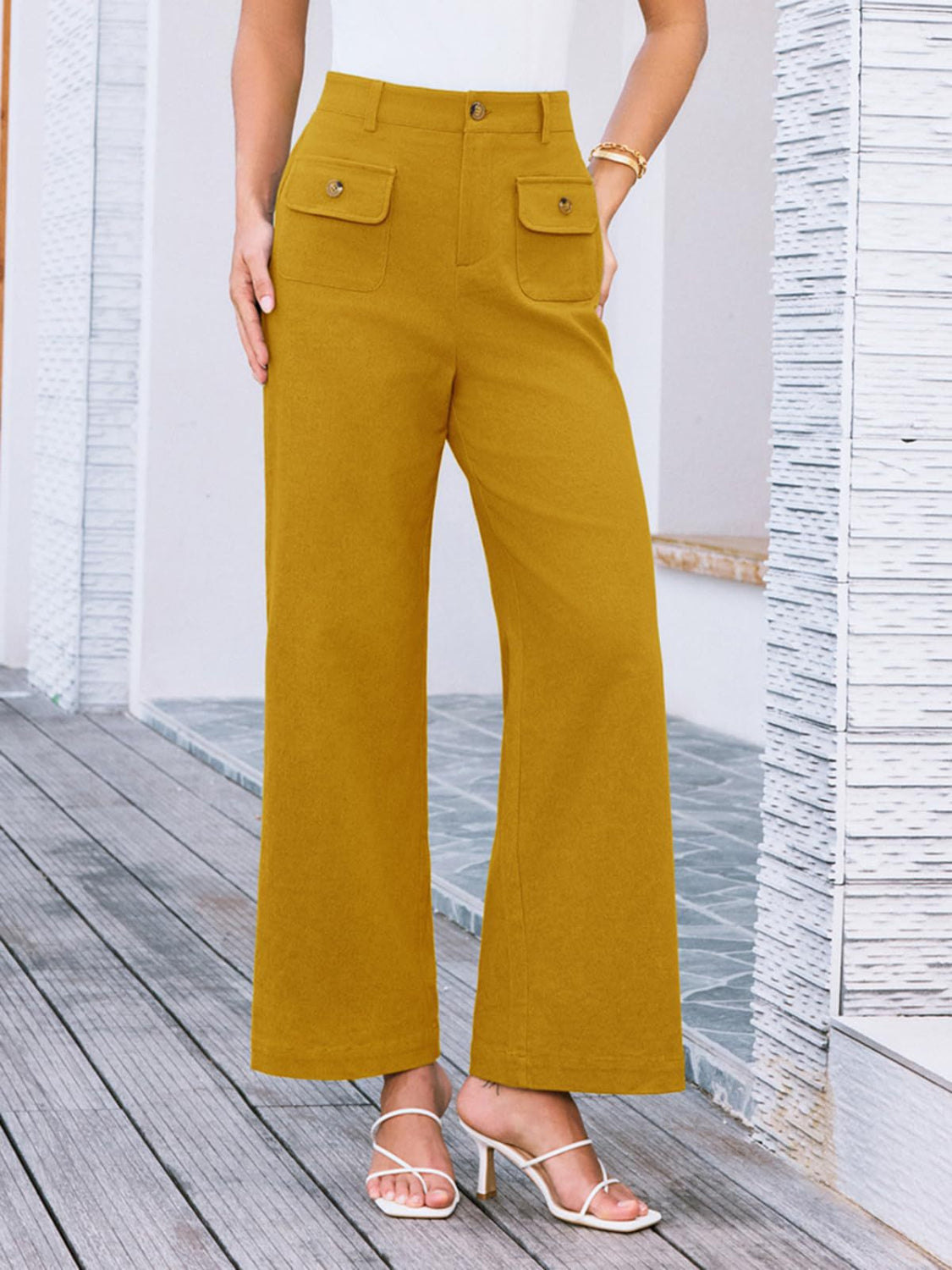 High Waist Wide Leg Pants Pants Luxurious Weddings