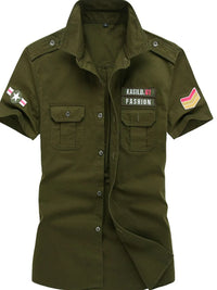 Men's Plus Size Embroidered Collared Neck Short Sleeve Shirt Men’s shirts Luxurious Weddings