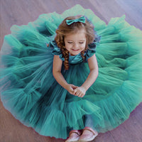 Mesh Poncho Princess Dress Children's Dress Luxurious Weddings