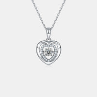 Moissanite 925 Sterling Silver Heart Necklace Necklace Luxurious Weddings