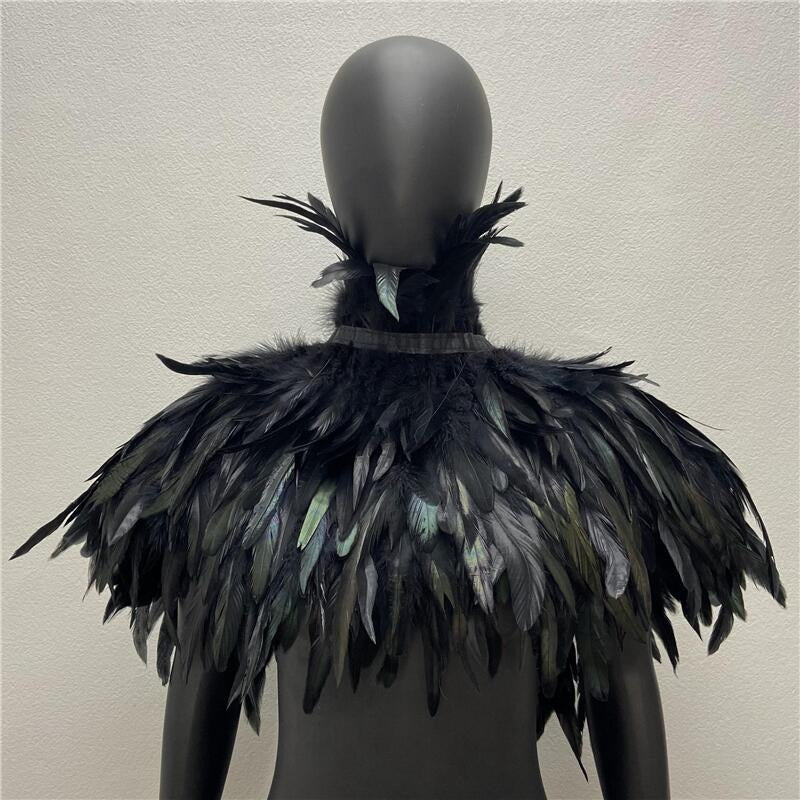 Feather cape scarf chicken feather fake collar shawl Feather Shawl Luxurious Weddings