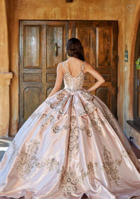 Enchanting V-Neck Rosegold Quinceanella Quinceanella Gown Luxurious Weddings Bridesmaid Dresses, Evening Dresses, Cocktail Dresses, Maxi Dresses, Summer Dresses, Dinner Dress, Special Occasion Dress, Custom Dress, Made-to-Order Dresses, Wedding Dresses, B