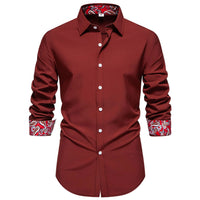 Men's Casual Button-Down Shirt with Cuff Detail mens shirt Luxurious Weddings