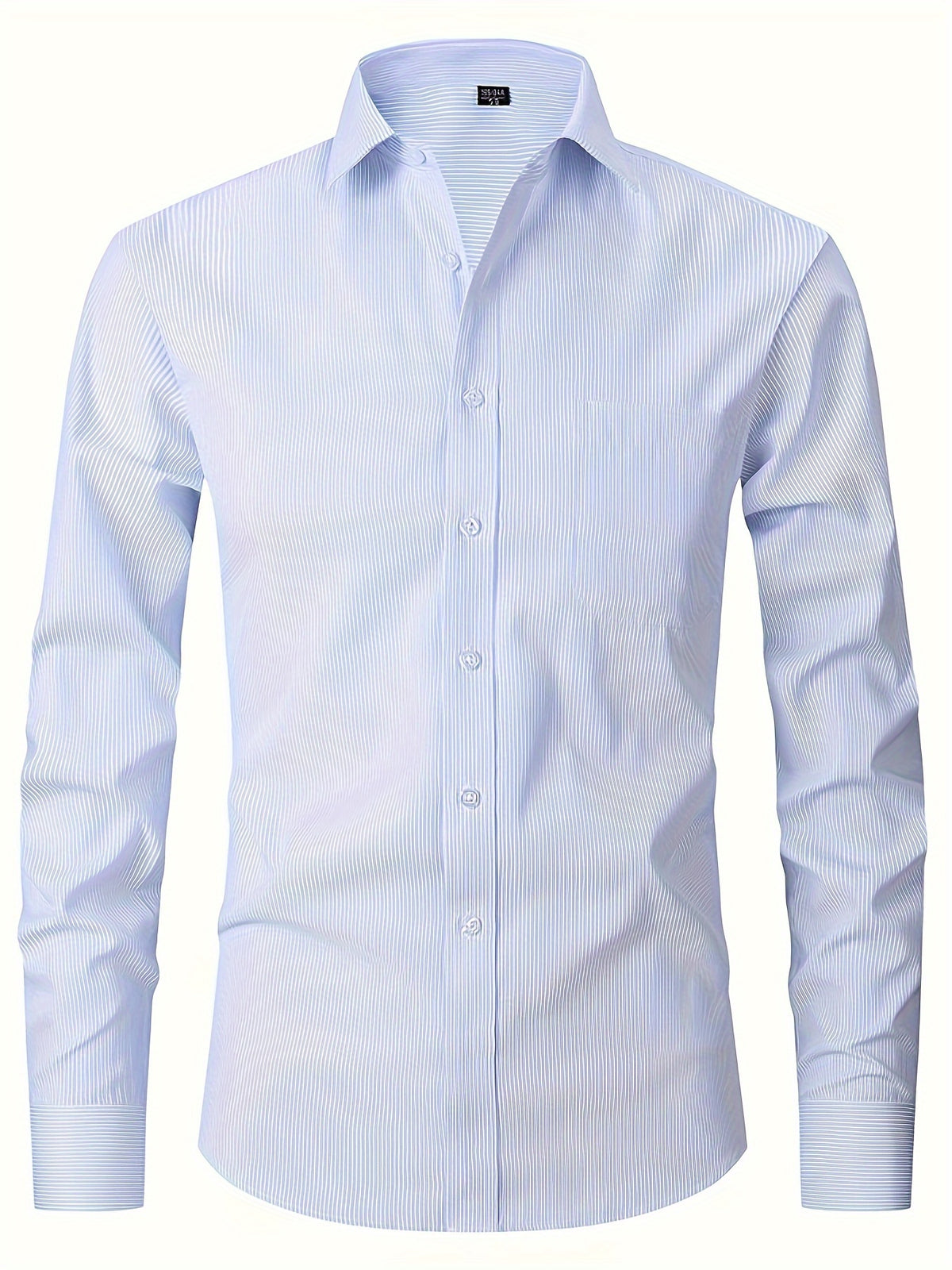 a white shirt with a blue stripe on it