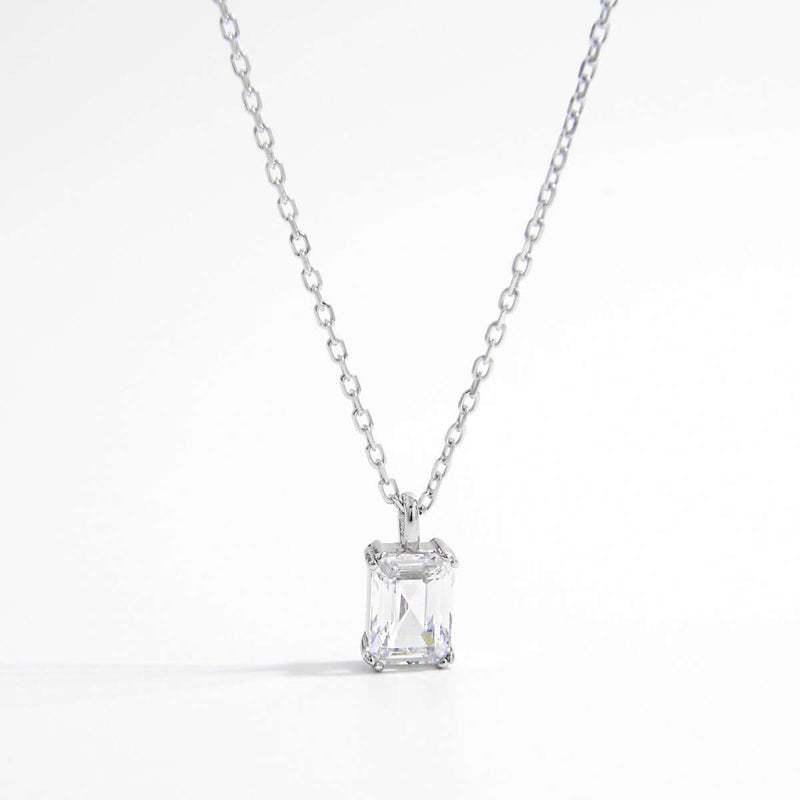 925 Sterling Silver Zircon Pendant Necklace Necklace Luxurious Weddings