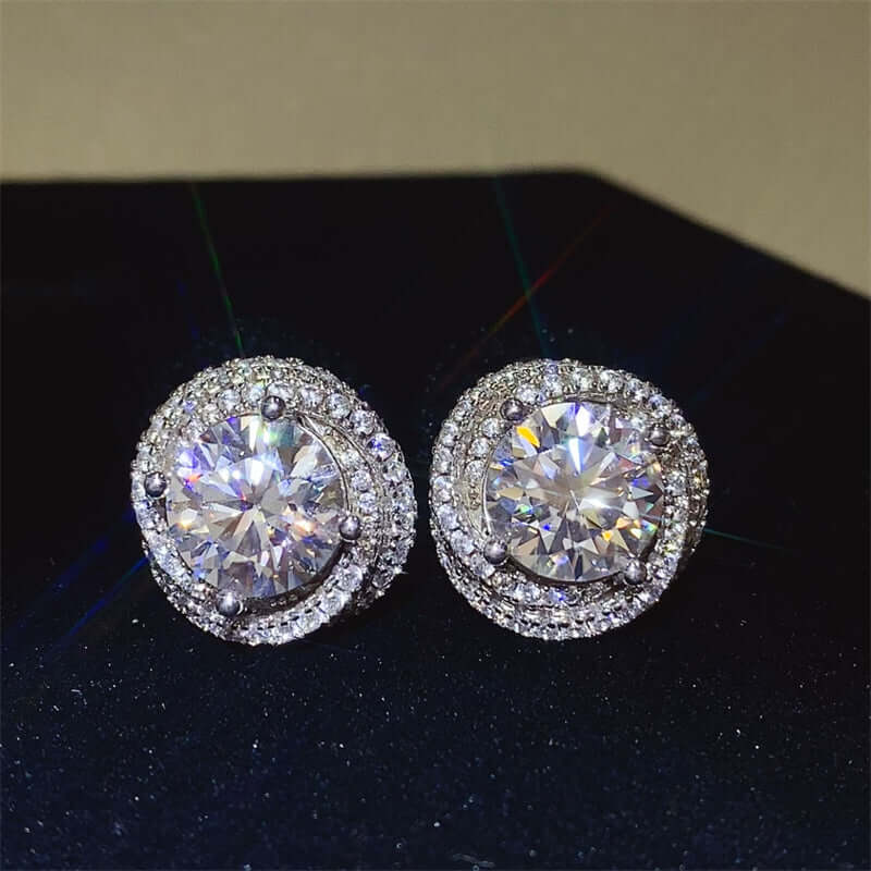 6 Carat Moissanite 925 Sterling Silver Earrings Earrings Luxurious Weddings