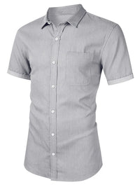 Men's Button Up Short Sleeve Shirt Shirt Luxurious Weddings