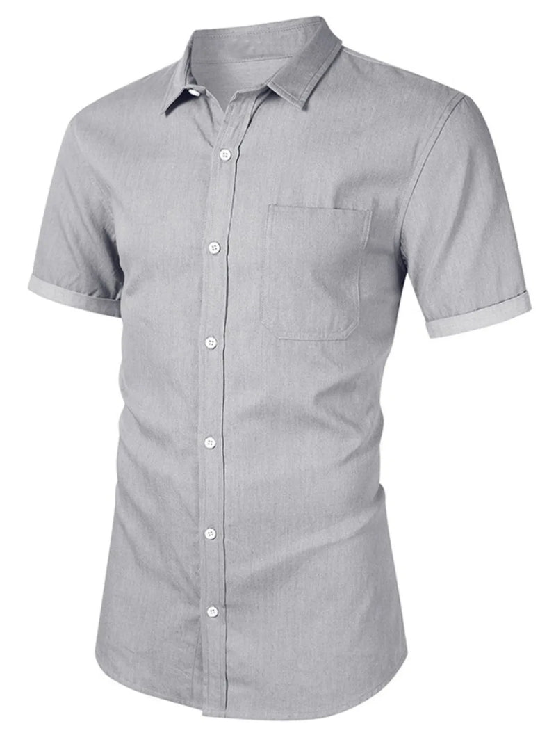 Men's Button Up Short Sleeve Shirt Shirt Luxurious Weddings