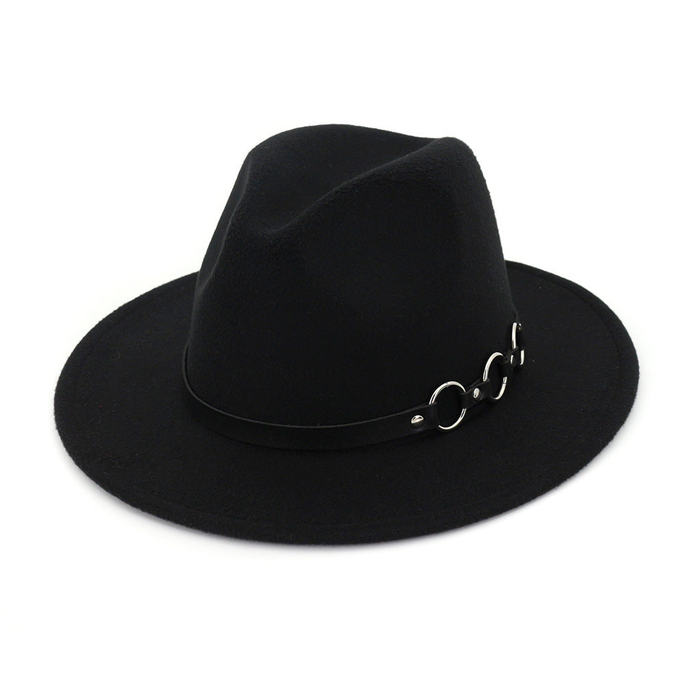 60cm Woolen Fedora Hat | Black