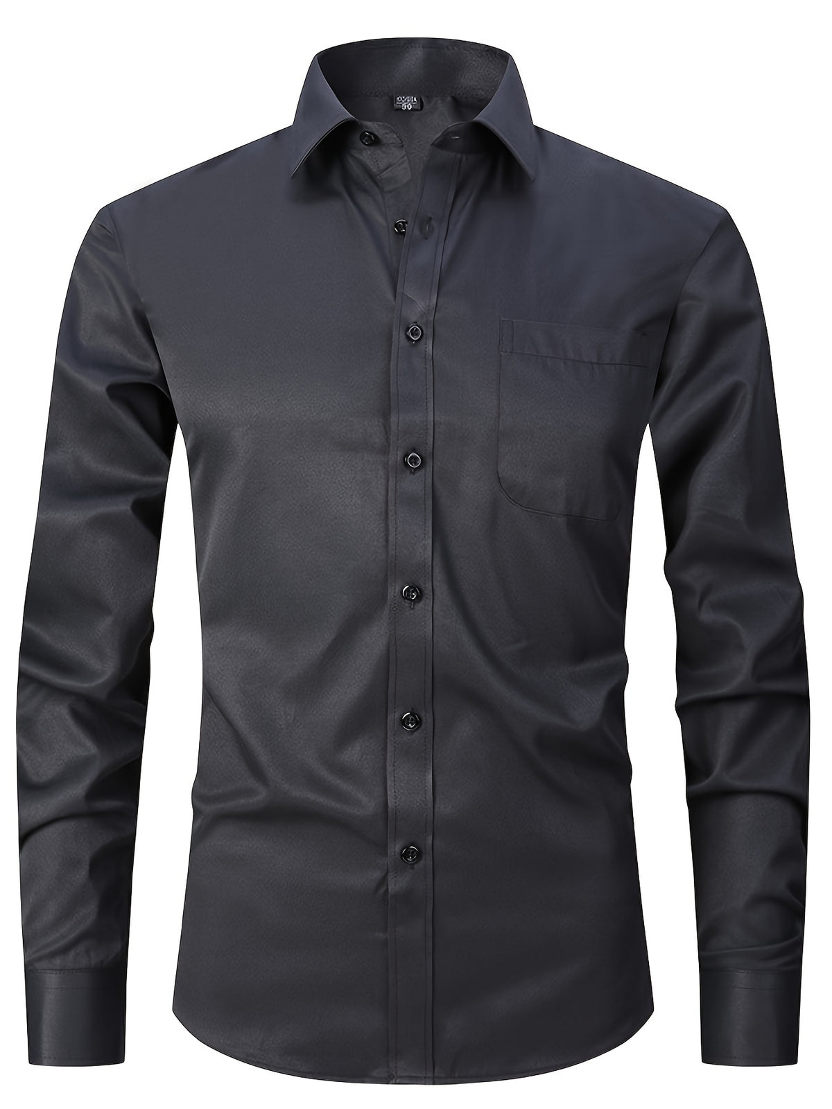 a black shirt with a button down collar