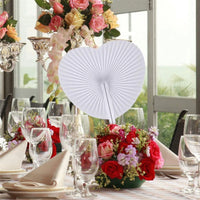 40/80/120pcs Wedding Paper Fan Heart-Shaped DIY Painting White Folding Fans Blank Fans Guest Gifts For Party Birthday Decoration Paper Fans