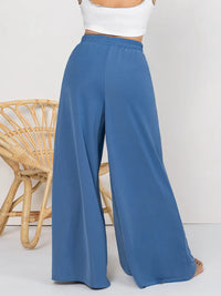 Plus Size Tied Slit Wide Leg Pants Plus size pants Luxurious Weddings